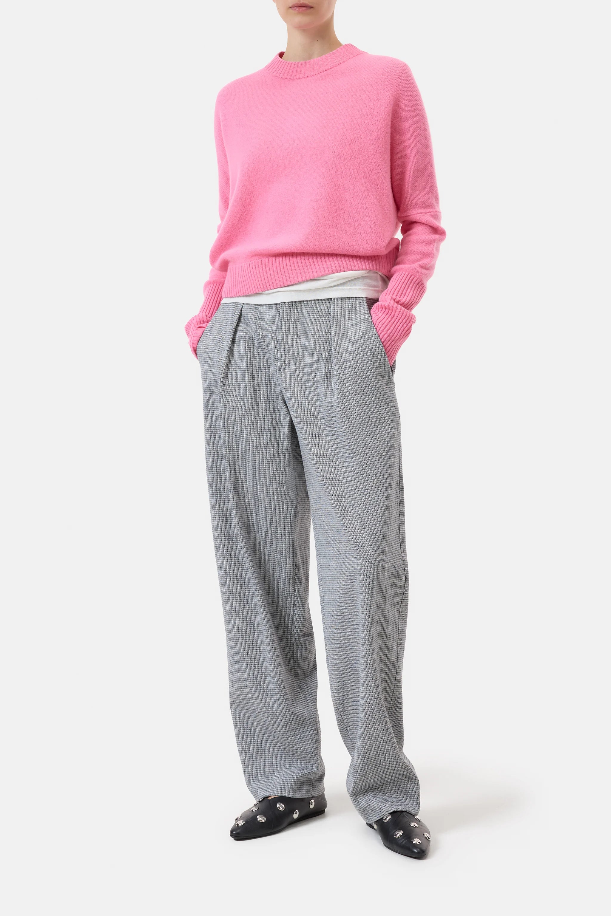 Crew Neck Cropped - Flamingo Pink