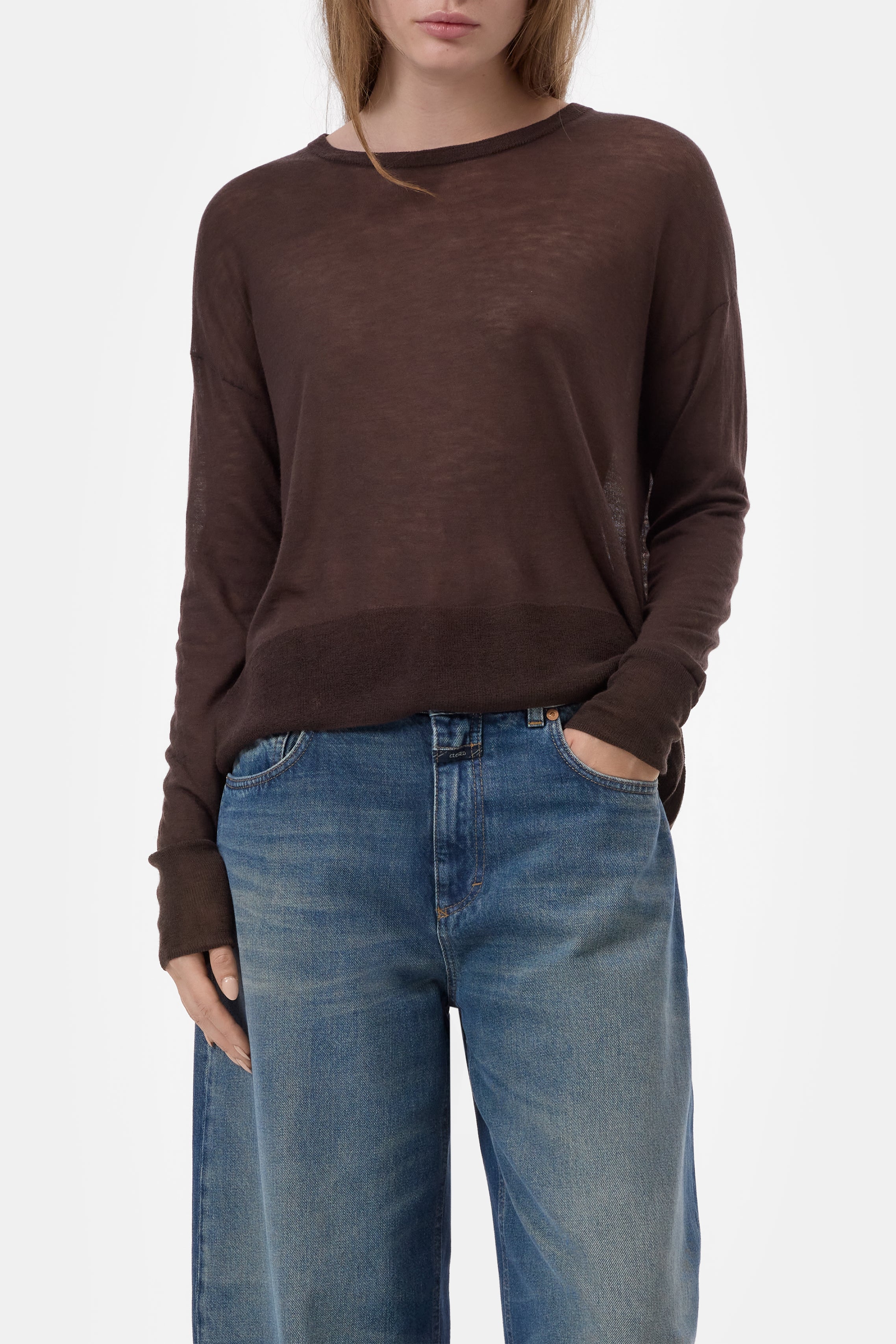 Crew Neck Long Sleeve - Mahagony Brown