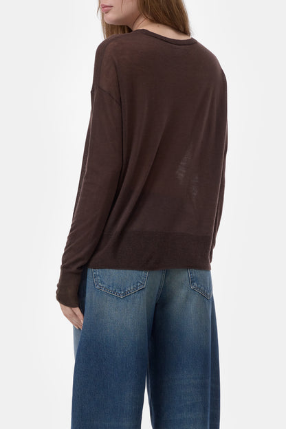 Crew Neck Long Sleeve - Mahagony Brown