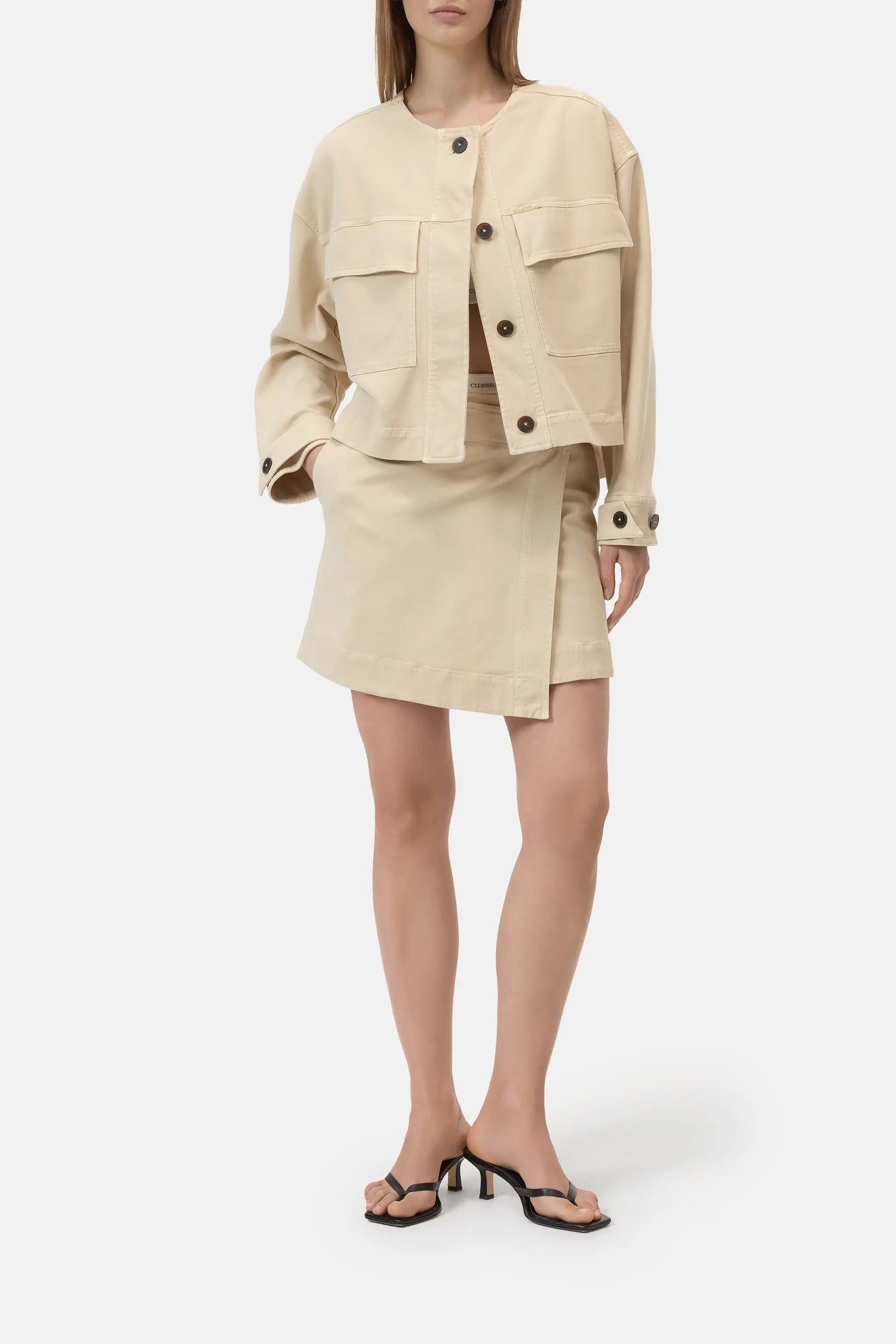 Cropped Utility Jacket - Camel Beige