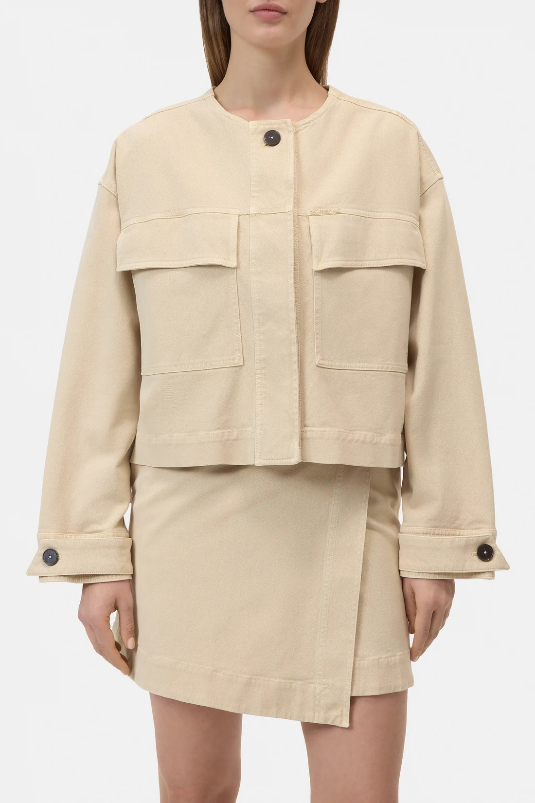 Cropped Utility Jacket - Camel Beige