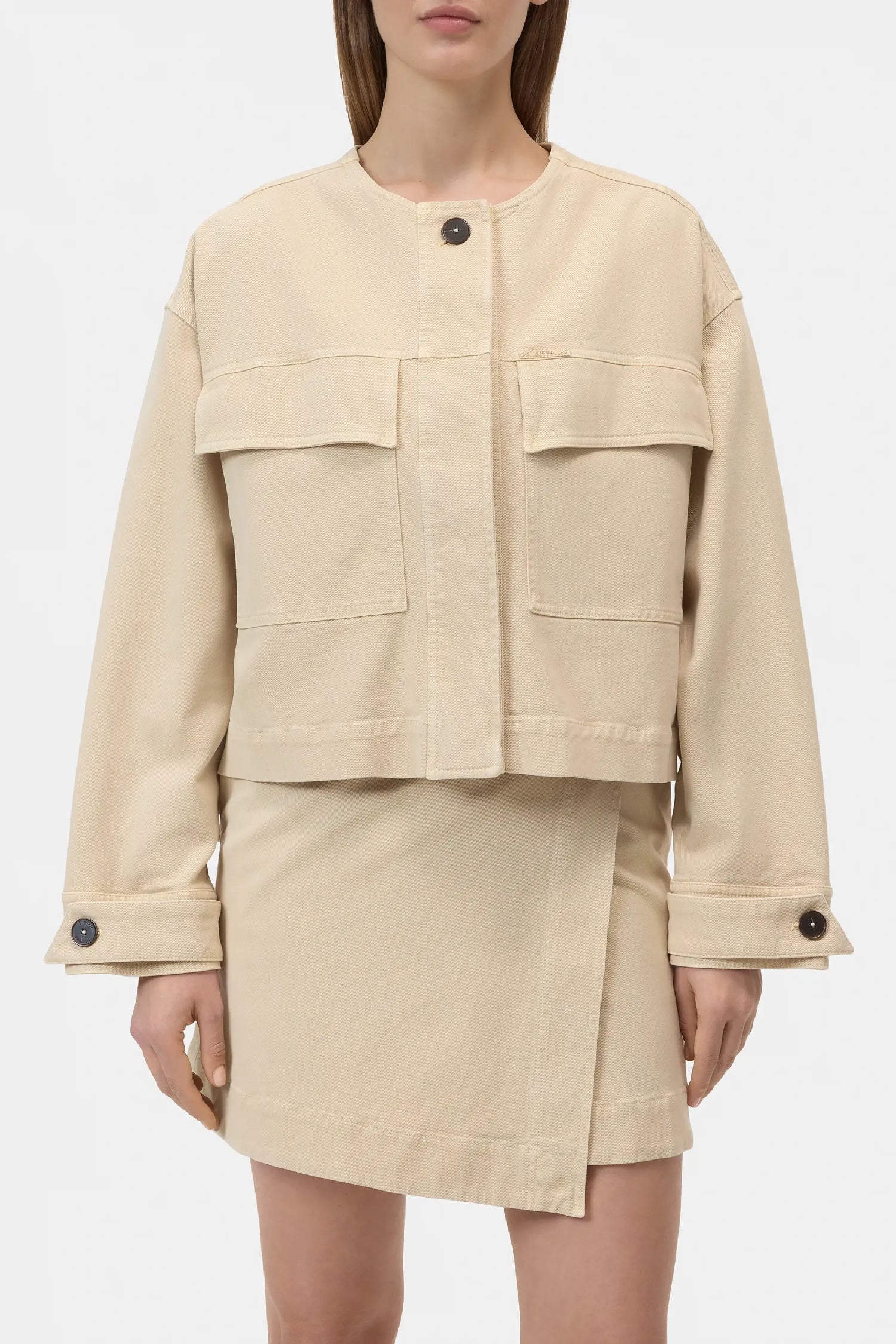 Cropped Utility Jacket - Camel Beige