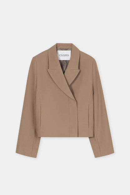 Cropped Blazer - Hazel Beige
