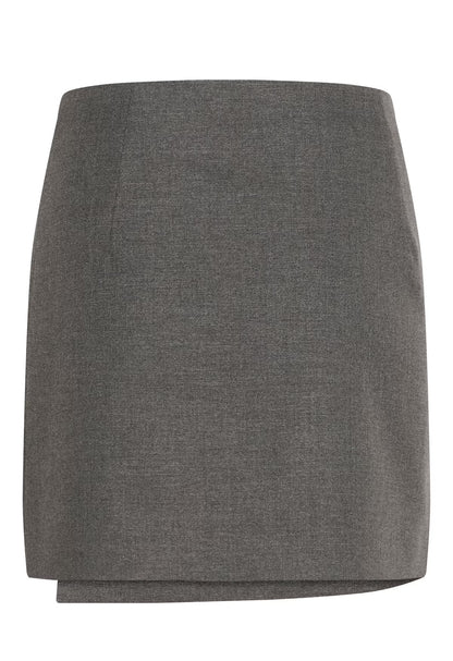 GZpaula Melange MW Wrap Skirt - Black