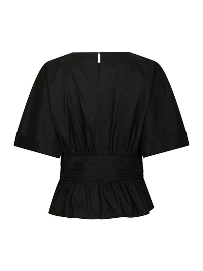 Annegret Poplin Blouse - Black