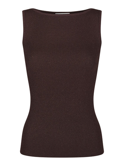 Talia Glitter Knit Top - Burgundy