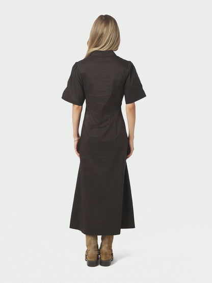 Baia Poplin Dress - Chocolate Brown