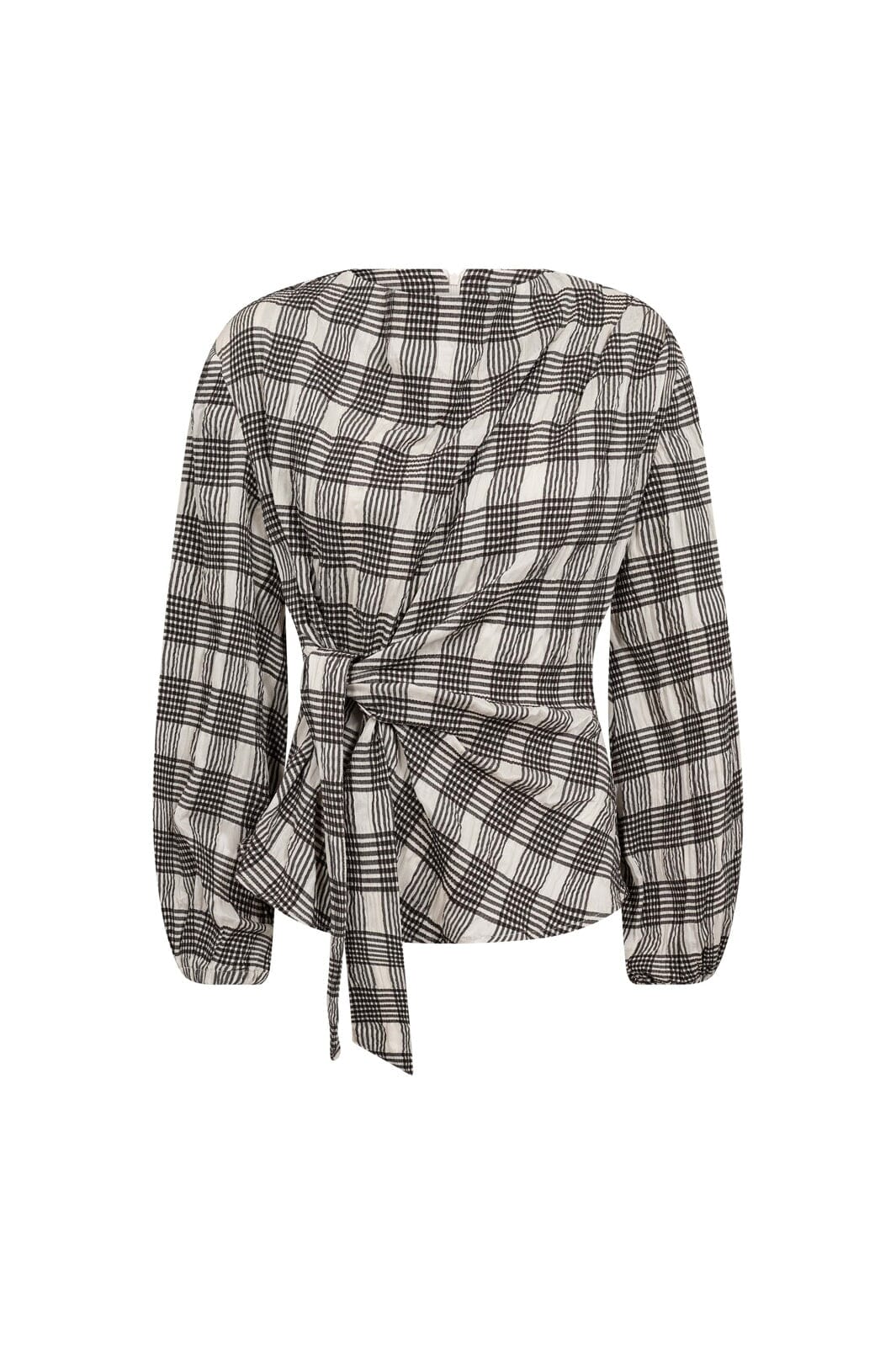 ChandlerCC Check Tie Blouse - Bone