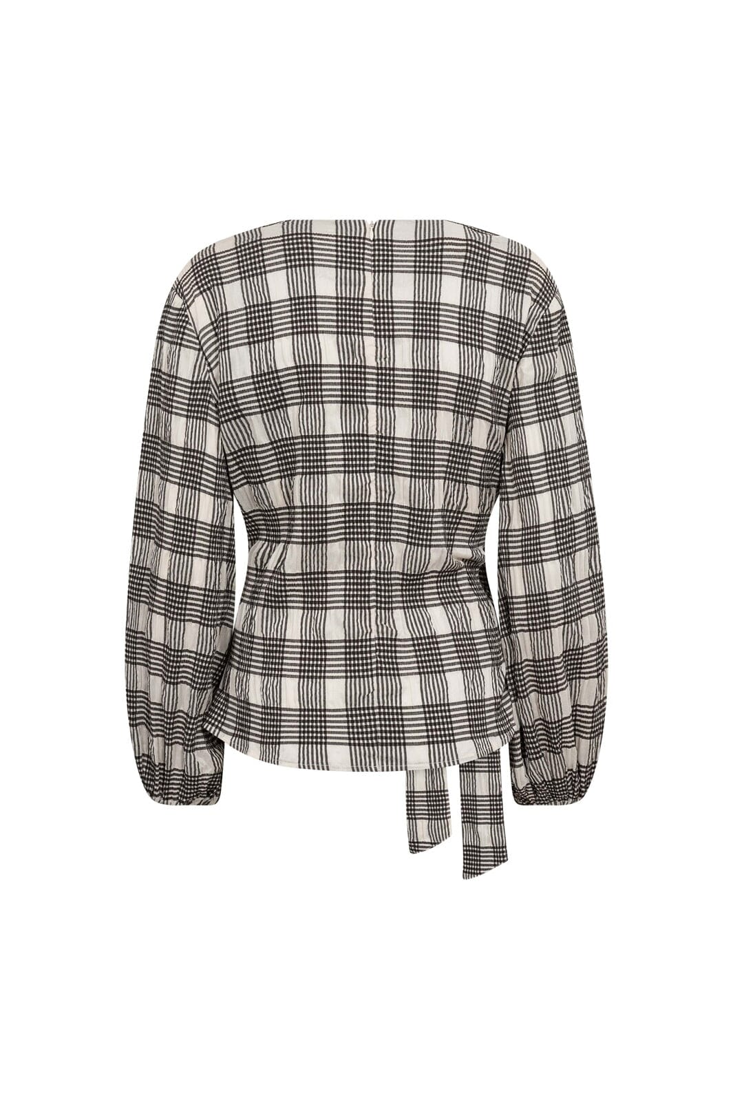 ChandlerCC Check Tie Blouse - Bone