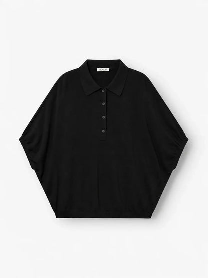 Cowboy Polo-Strick - Schwarz