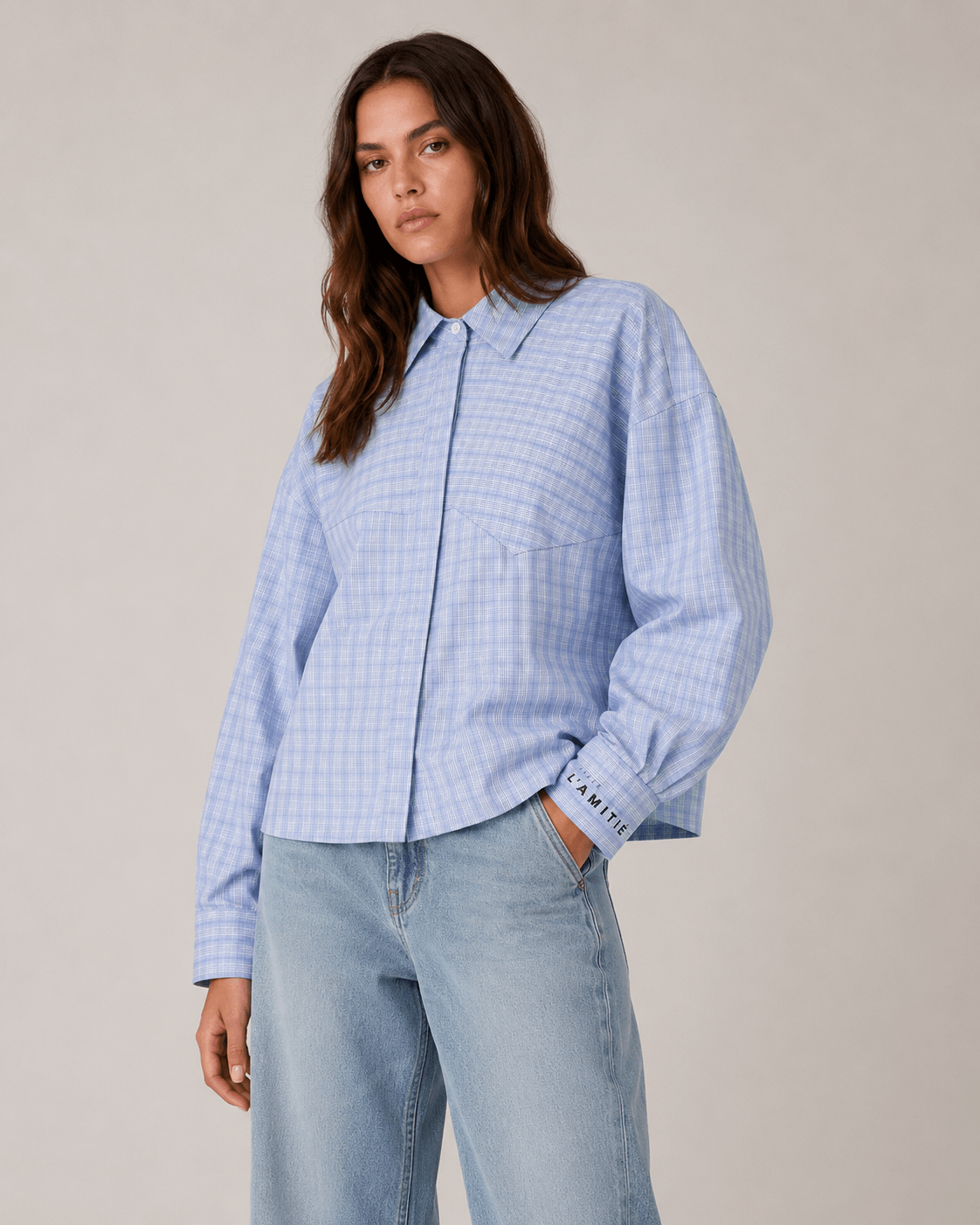 Sophie Check Shirt - Pale Blue