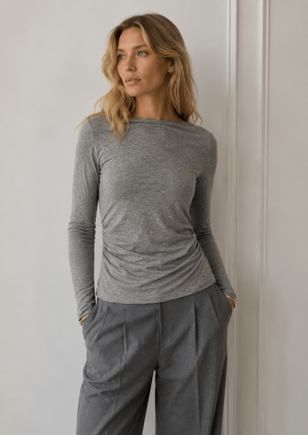 Milly Top - Grey Melange