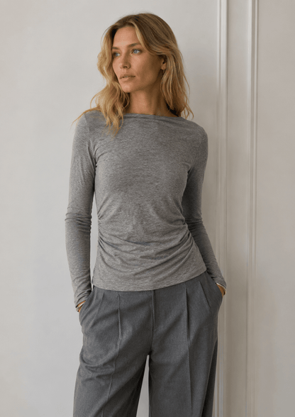 Milly Top - Grey Melange