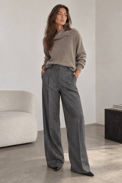 JackyCC Pleat Pant - Mid Grey L32