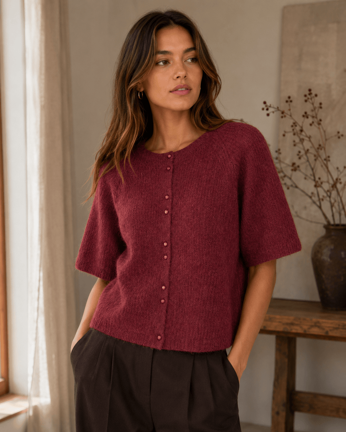 MschBondie Hope 2/4 Cardigan - Rhododendron
