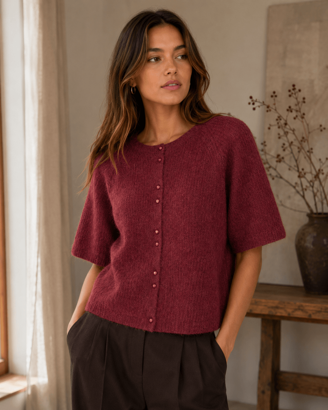 MschBondie Hope 2/4 Cardigan - Rhododendron