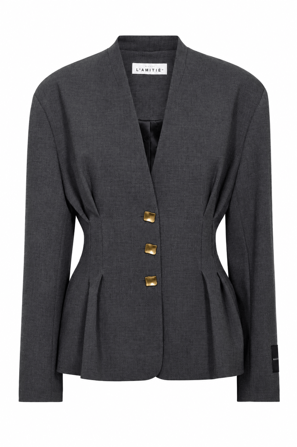 Enna Waist Pleat Blazer - Antracit