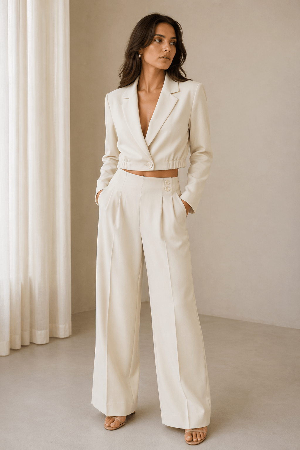 AcileCC Pleat Pant LL - Bone