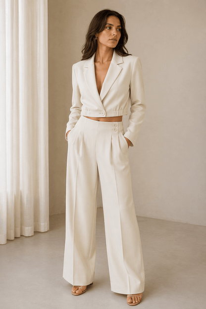AcileCC Pleat Pant LL - Bone