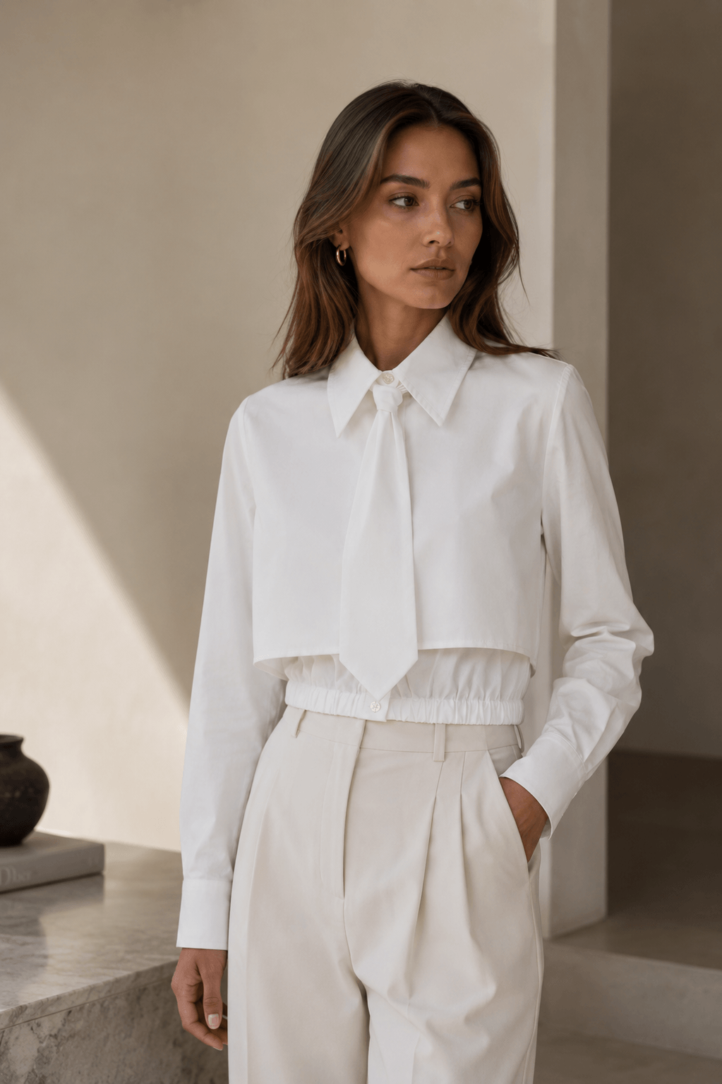 Inez Tie Shirt – Weiß