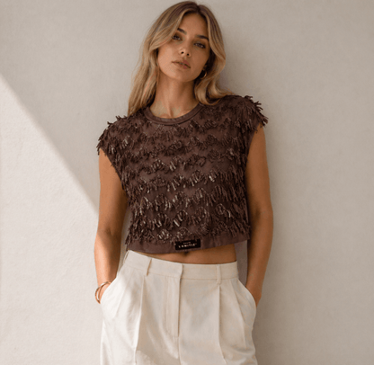 Limone Crop Top - Mocca