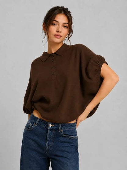 Cowboy Polo Knit - Brown