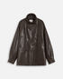 Fake Leather Jacket - Chocolat
