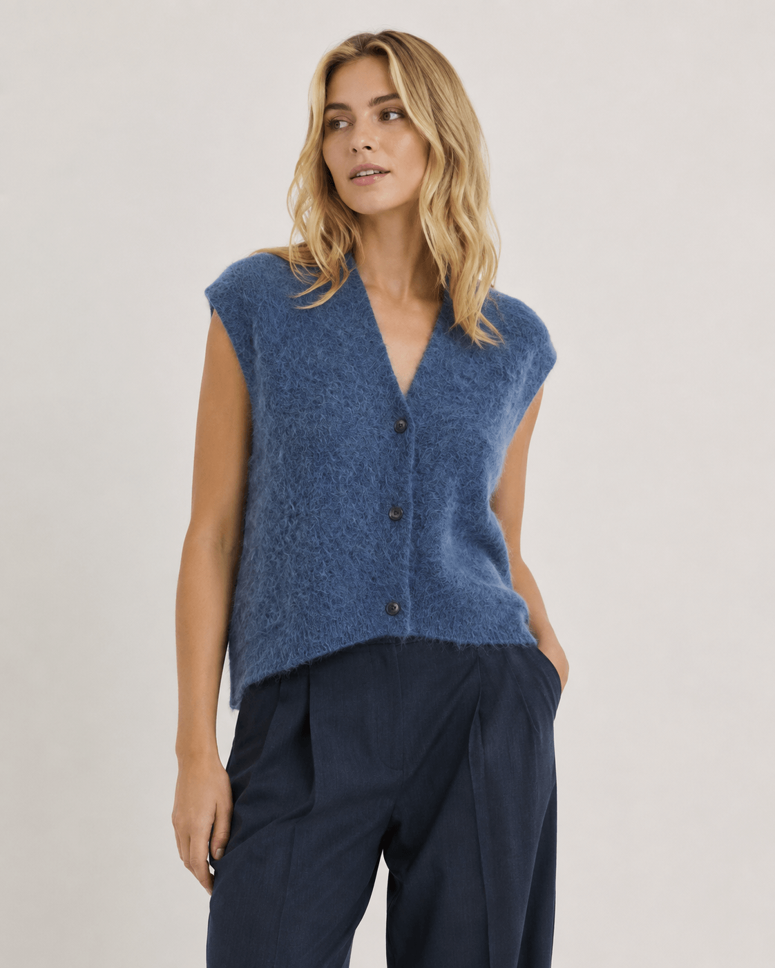 Constanze Cardigan – Mittelblau