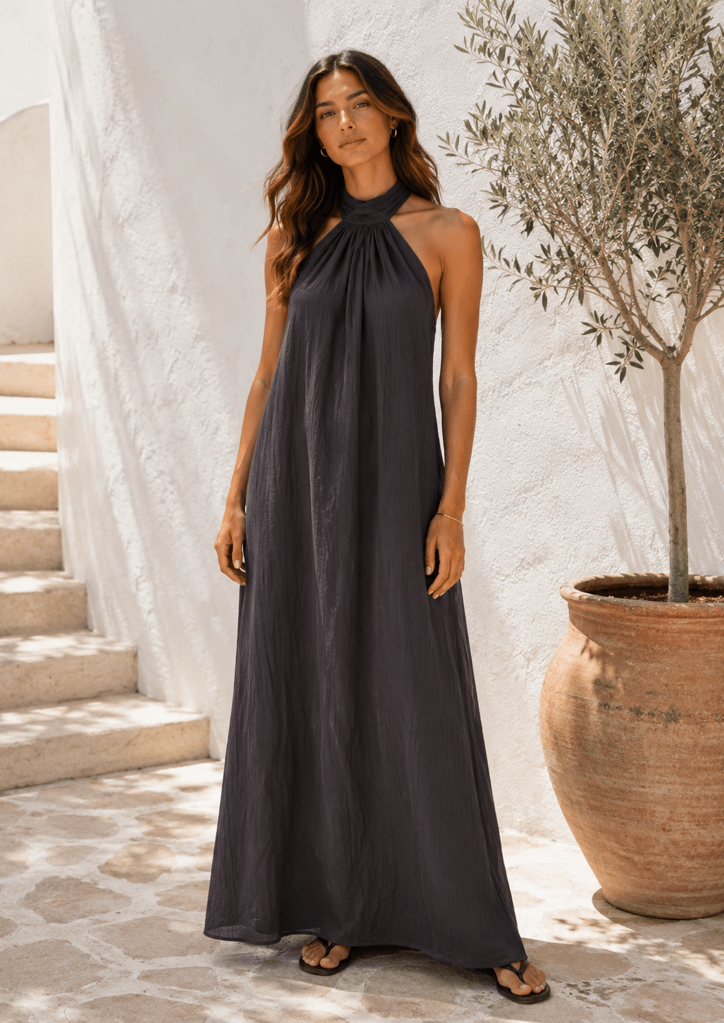 Bella Dress - Grey Sky