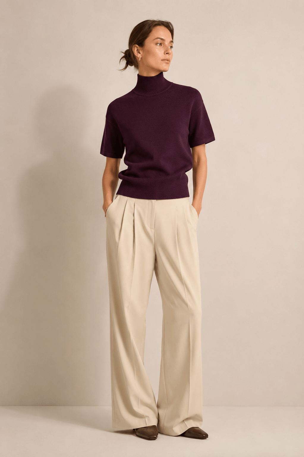 W26B426 Trui - Aubergine