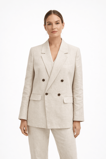 SLFelin-Ida DB Linen Blazer - Herringbone
