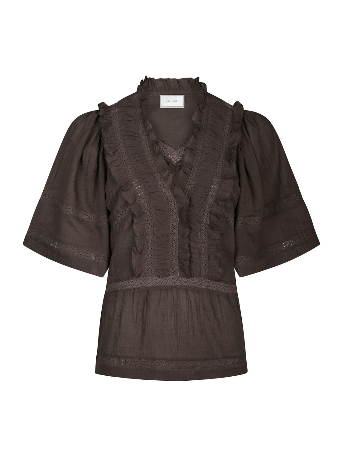 Evienne S Voile Top - Dark Brown