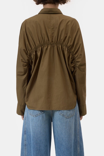 Gathered Shirt - Deep Olive