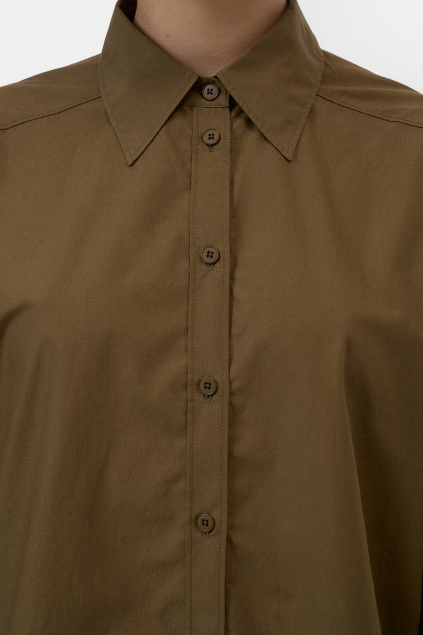 Gathered Shirt - Deep Olive