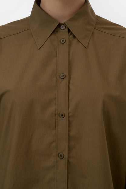 Gathered Shirt - Deep Olive