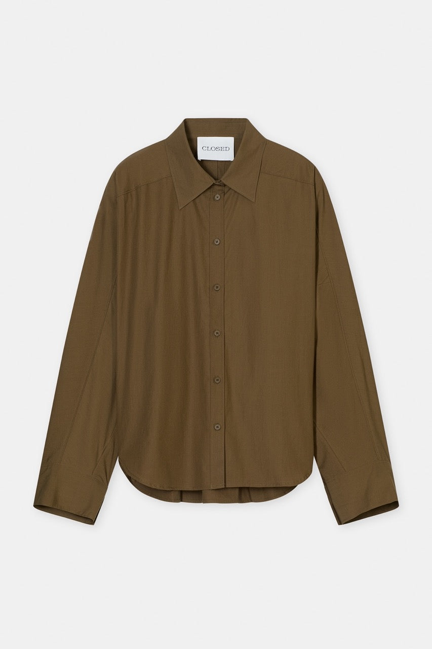 Gathered Shirt - Deep Olive
