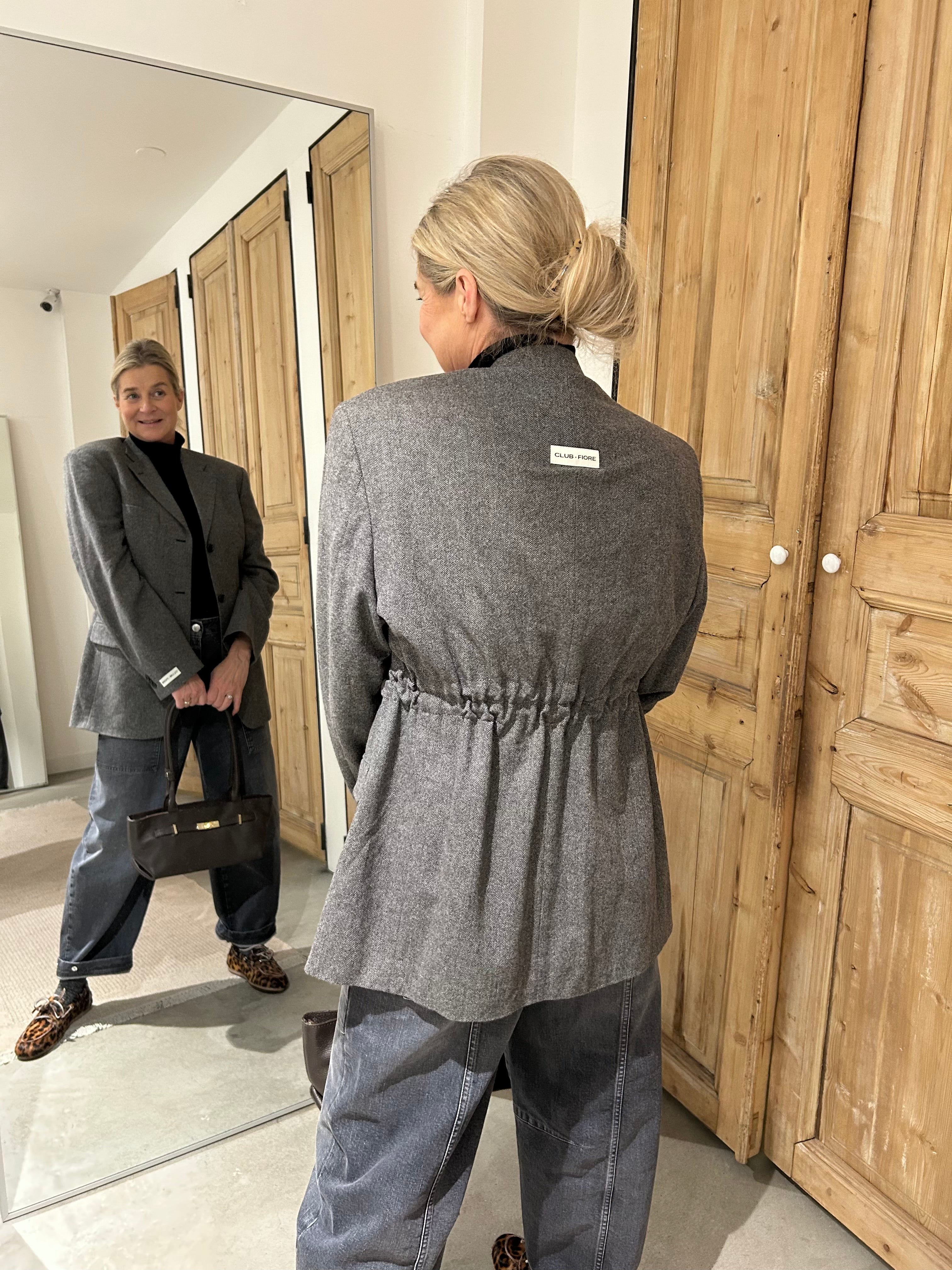 Blazer Long - Herringbone Grey