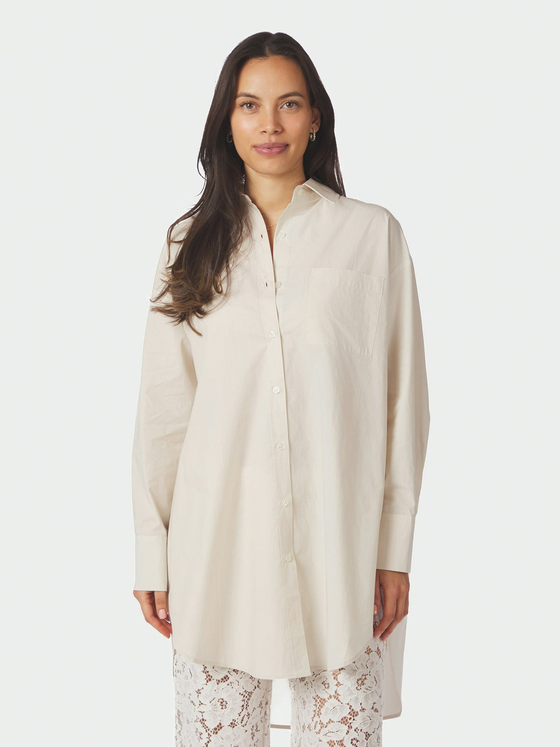 Halina Poplin Shirt - Ivory
