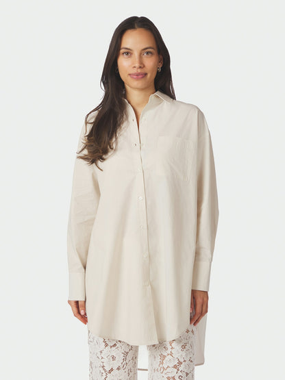 Halina Poplin Shirt - Ivory