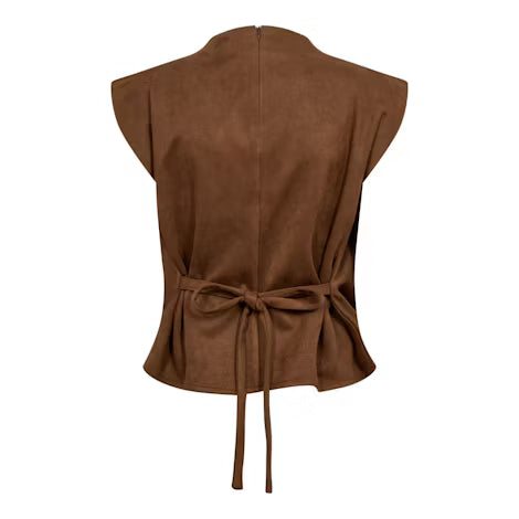 BobbieCC Pleat Top - Suntan