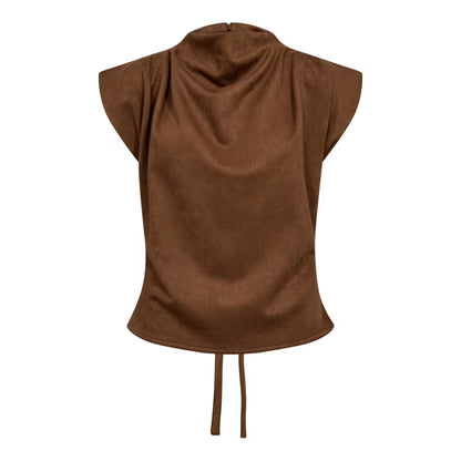 BobbieCC Pleat Top - Suntan