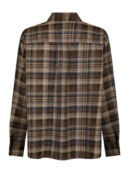 Dalma Flannel Check Shirt - Dark Taupe