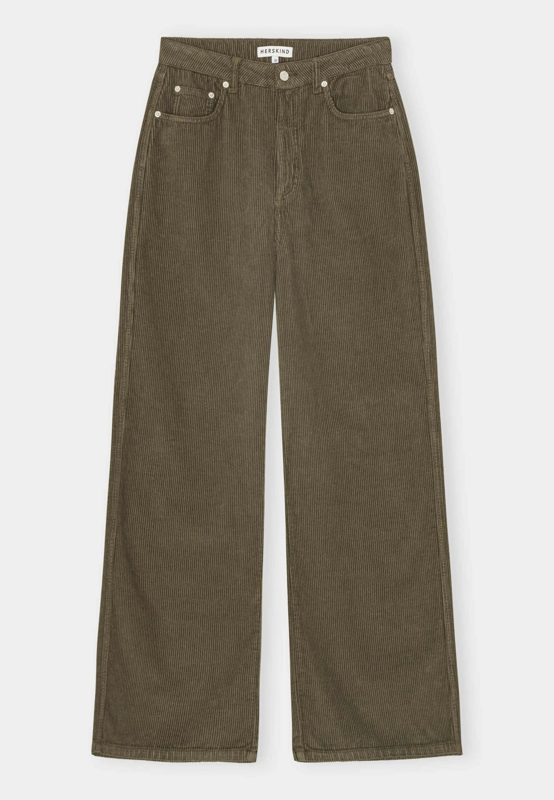Kat Mid Waist Pants - Dark Olive