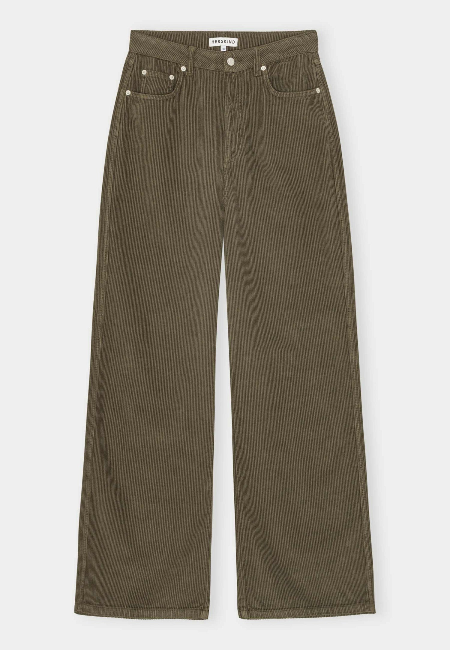 Kat Mid Waist Pants - Dark Olive