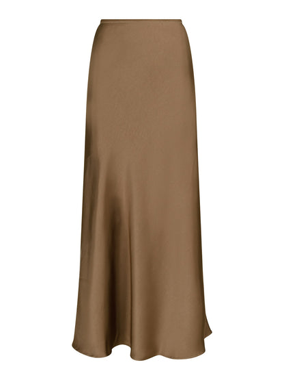 Vicky heavy sateen skirt - Dark Taupe