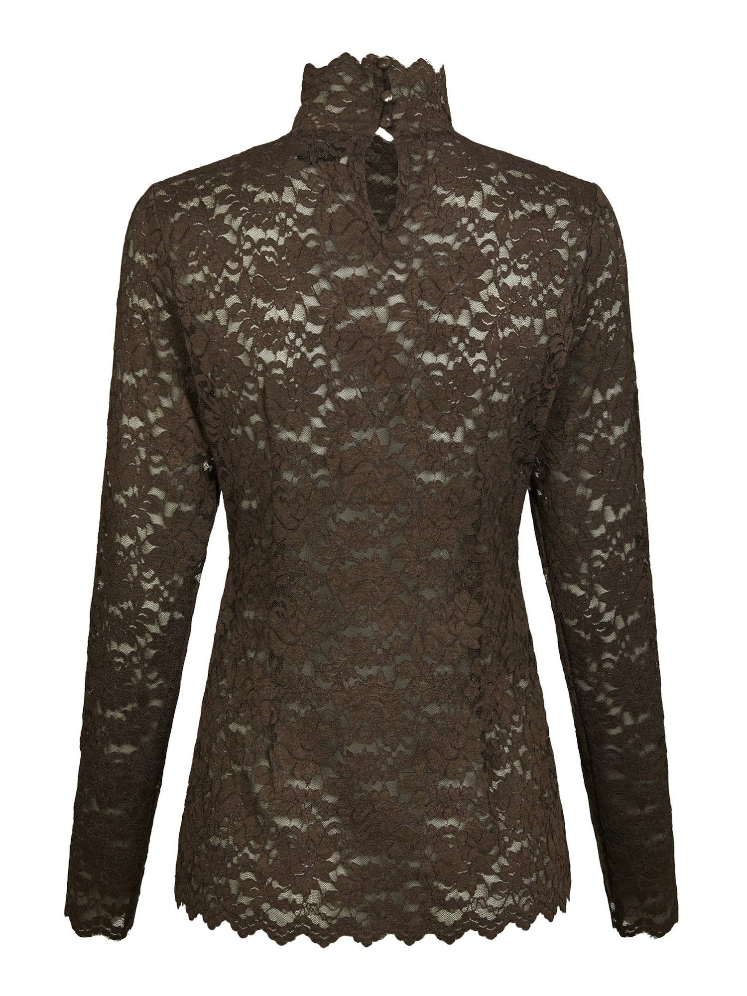 Liza Laceflower Blouse - Chocolate Brown