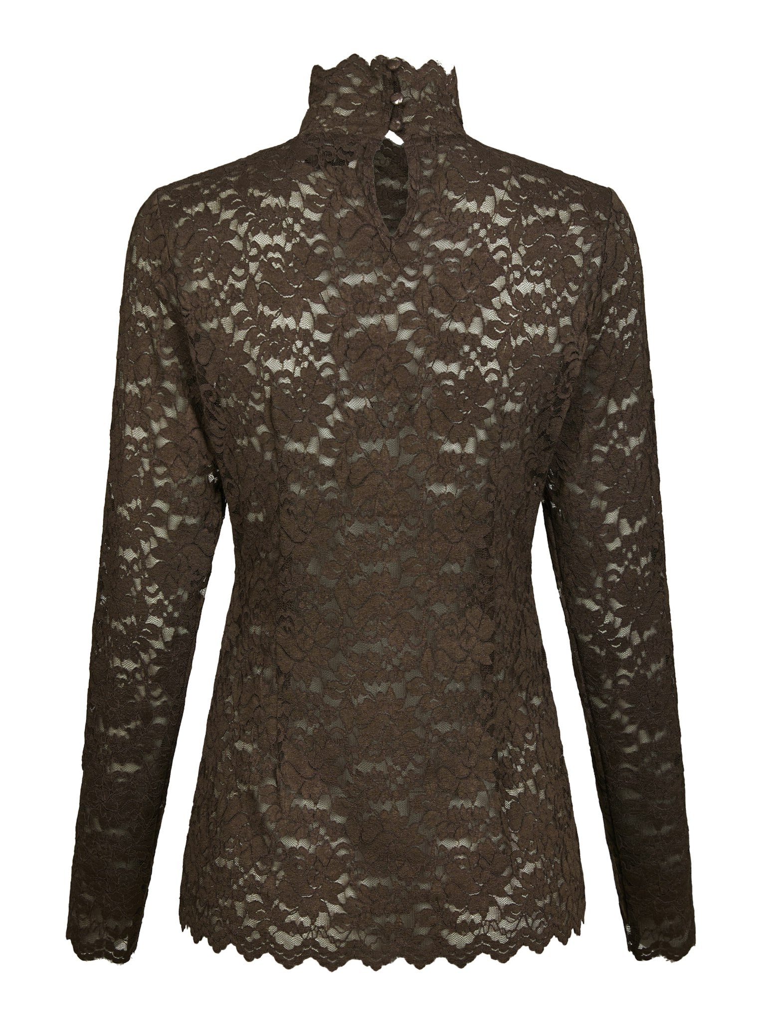 Liza Laceflower Blouse - Chocolate Brown