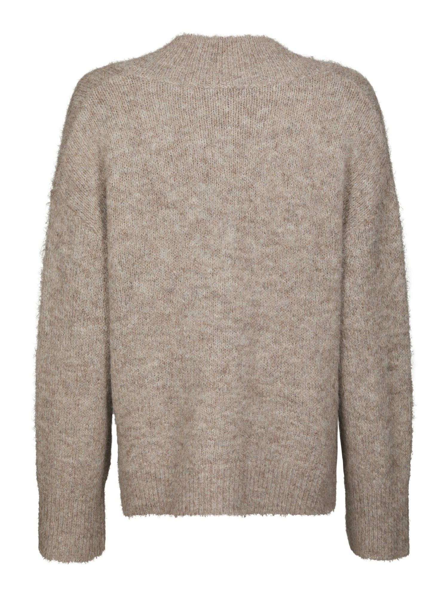 Melli Fluffy Knit Blouse - Beige Melange