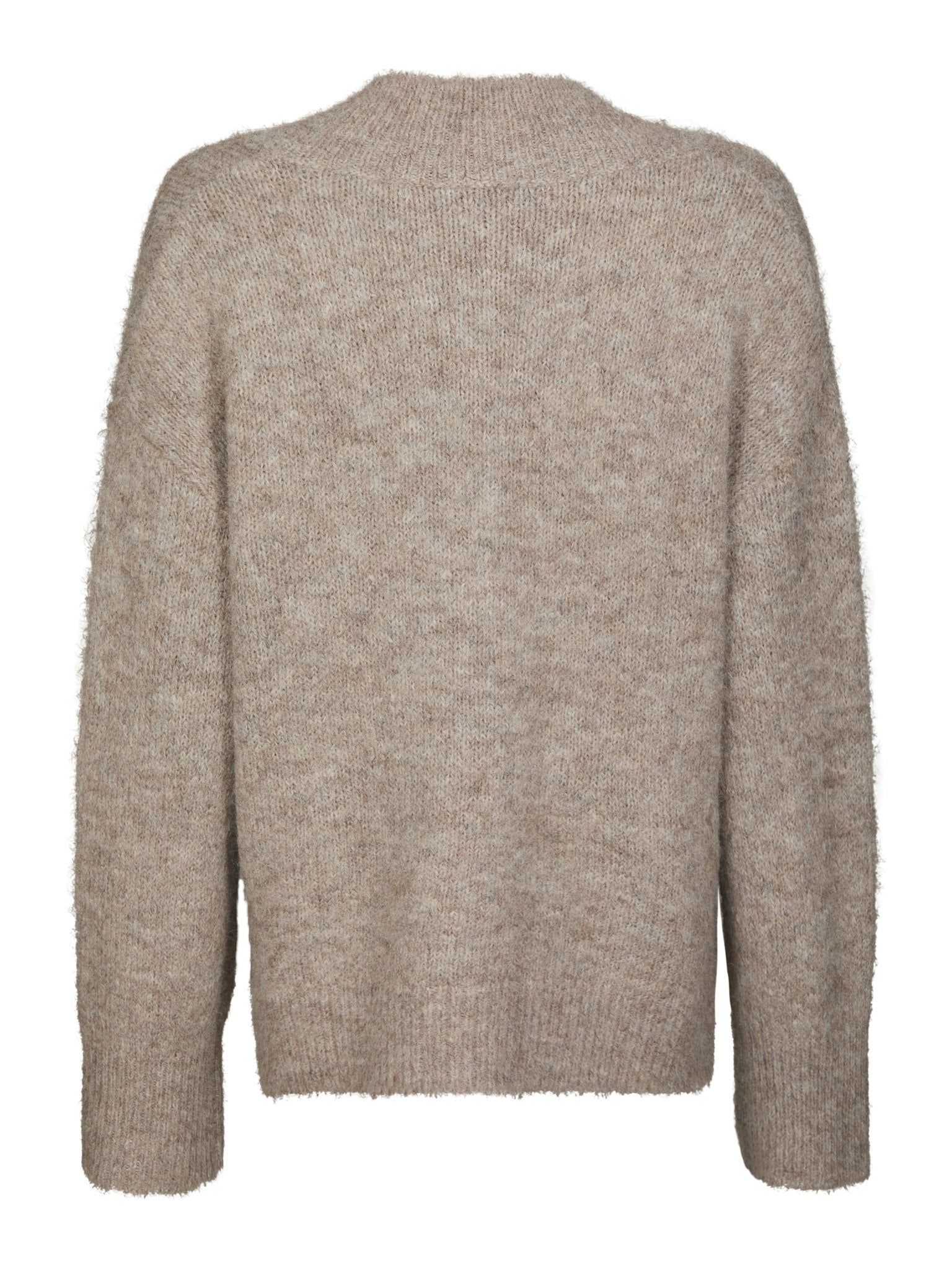 Melli Fluffy Knit Blouse - Beige Melange