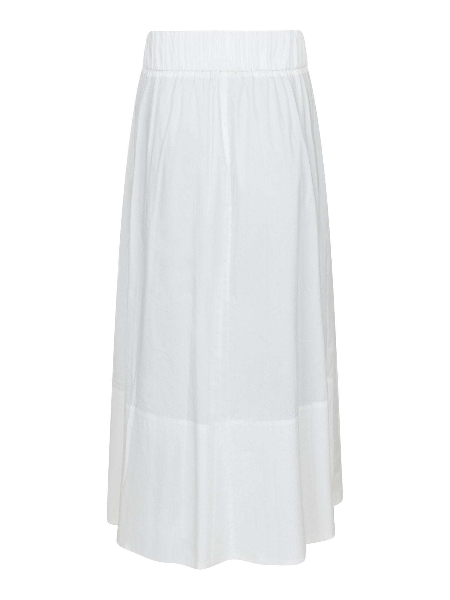 Yara Long Poplin Skirt - White